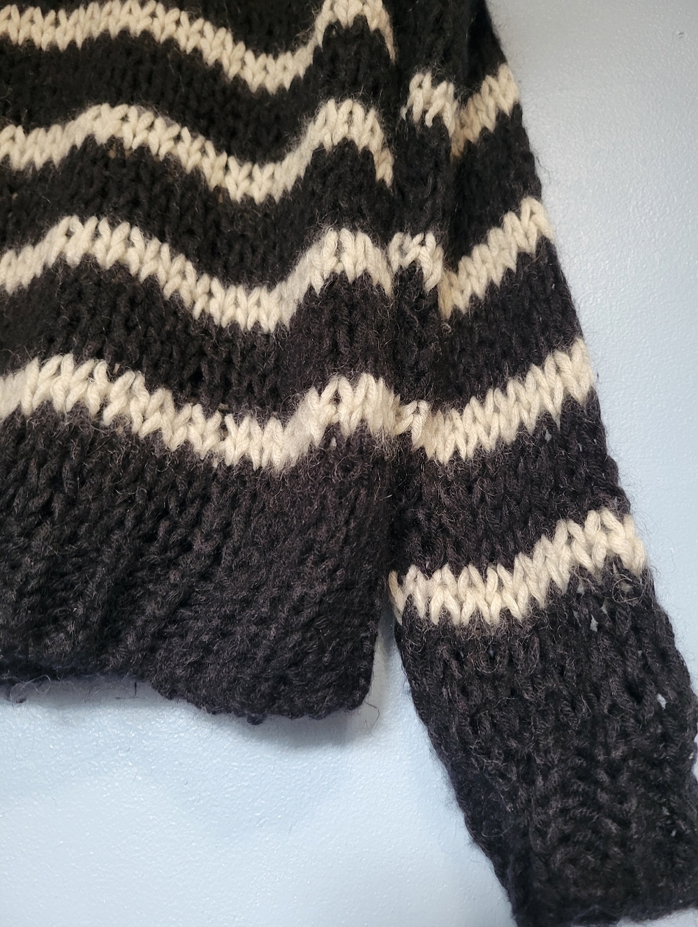 Saint Laurent Paris Womens Laine Wool Mohair Striped Sweater XL Black - Picture 4 of 13